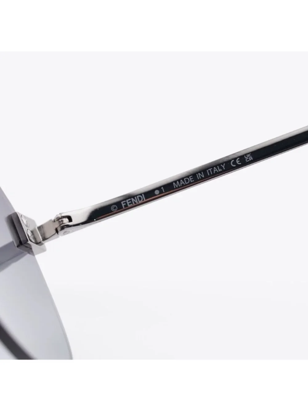 Fendi FE40115U 14B Sunglasses Silver Aviator Frame, Grey Gradient Lenses